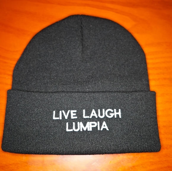 Hand Crafted Other - Live Laugh Lumpia, Filipino, Asian Eggroll, Foodie, Funny, Meme Beanie Hat